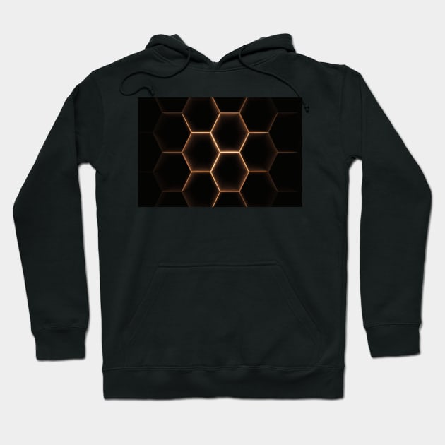 Joined faded hexagon repeating pattern Yellow Hoodie by Russell102